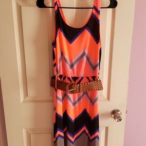 Maxi Bright Chevron Dress